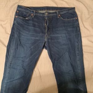 Dark blue Levi’s brand jeans. Barely worn, 38x30.